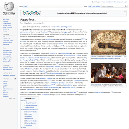 Agape feast - Wikipedia