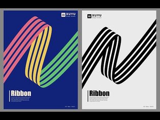 Adobe illustrator Tutorial | How to make a ribbon style lines poster