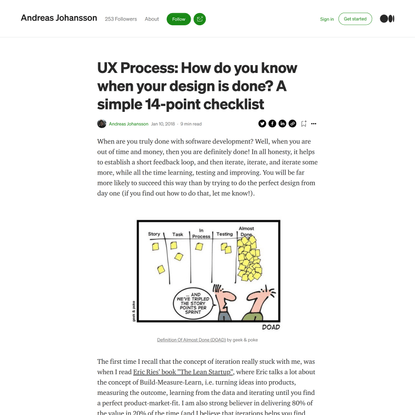 UX Process: How do you know when your design is done? A simple 14-point checklist