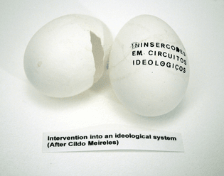 Henrik Olesen, Intervention into an ideological system (After Cildo Meireles), 2003
