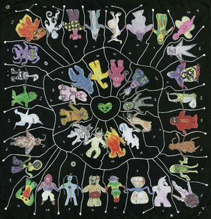 Types Of Aliens Silk Scarf by Claire Barrow