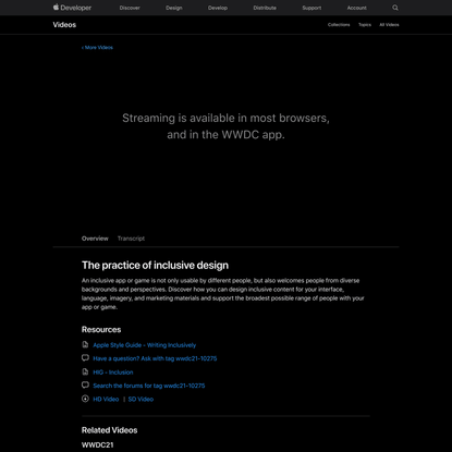 The practice of inclusive design - WWDC21 - Videos - Apple Developer