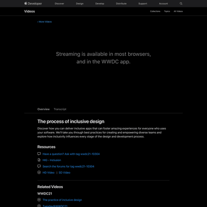 The process of inclusive design - WWDC21 - Videos - Apple Developer