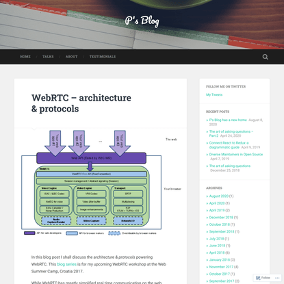 WebRTC – architecture &amp; protocols