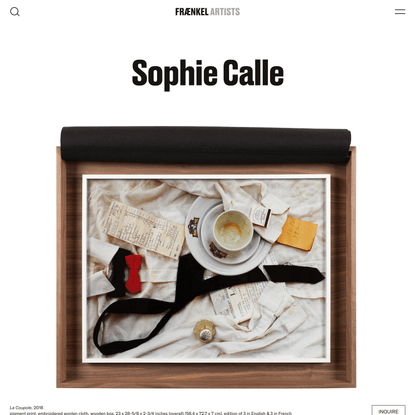 Sophie Calle | Fraenkel Gallery