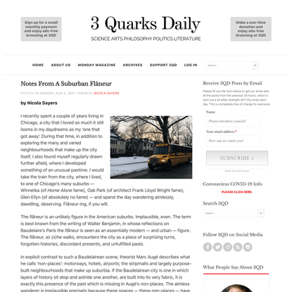 Notes from a Suburban Flâneur - 3 Quarks Daily
