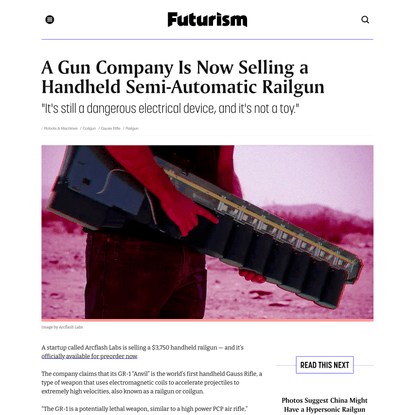 A Gun Company Is Now Selling a Handheld Semi-Automatic Railgun