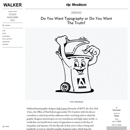 Do You Want Typography or Do You Want The Truth