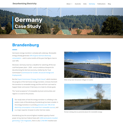 Germany – Decarbonising Electricity
