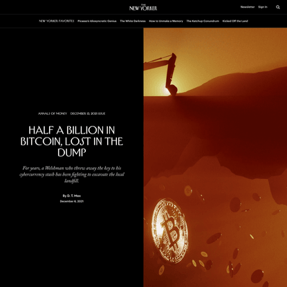 Half a Billion in Bitcoin, Lost in the Dump