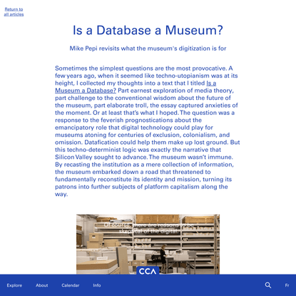 Is a Database a Museum?