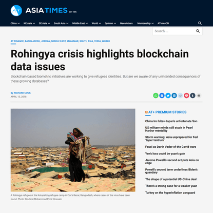 Rohingya crisis highlights blockchain data issues - Asia Times