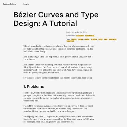Bézier Curves and Type Design: A Tutorial | Learn – Scannerlicker!