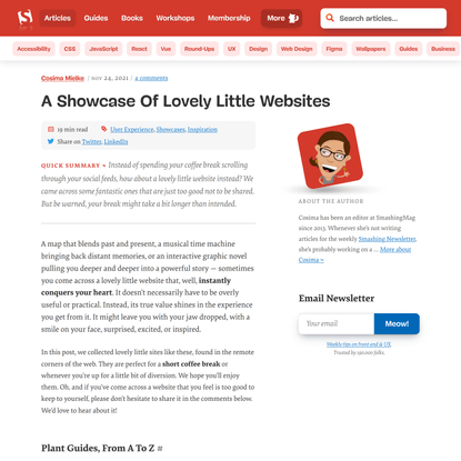 A Showcase Of Lovely Little Websites — Smashing Magazine