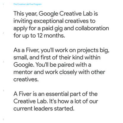 Google Creative Lab Five