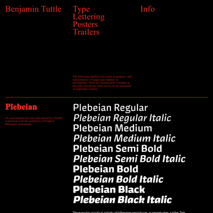 Benjamin Tuttle - Typefaces