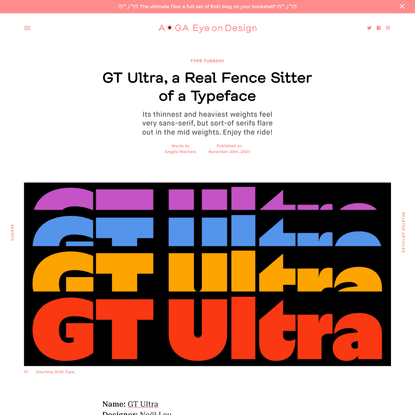GT Ultra, a Real Fence Sitter of a Typeface
