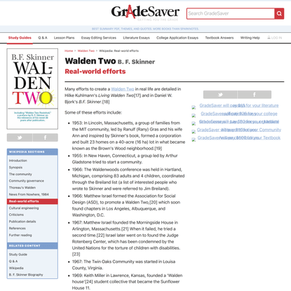 Real-world efforts | Walden Two Wikipedia