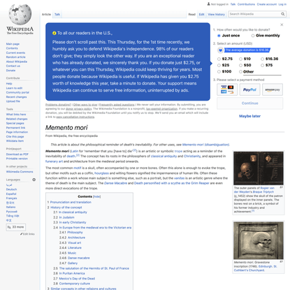Memento mori - Wikipedia