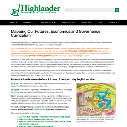 Mapping Our Futures: Economics &amp; Governance Curriculum – Highlander Research and Education Center