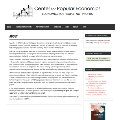 About - The Center for Popular Economics