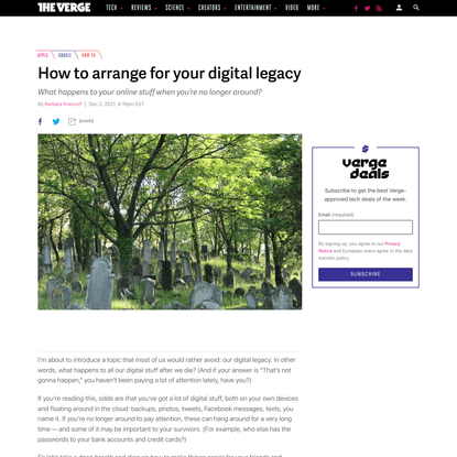 How to arrange for your digital legacy
