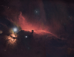 horsehead and flame nebula