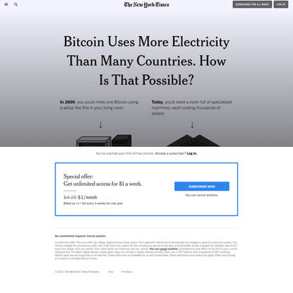Bitcoin Uses More Electricity Than Many Countries. How Is That Possible?