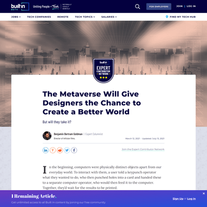 The Metaverse Will Give Designers the Chance to Create a Better World