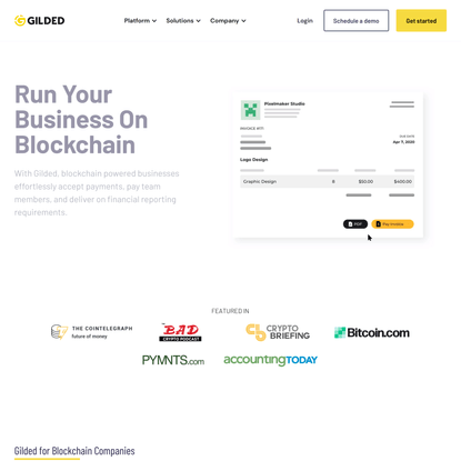 Gilded - Run Your Business On Blockchain