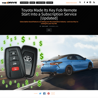 Toyota Made Its Key Fob Remote Start Into a Subscription Service