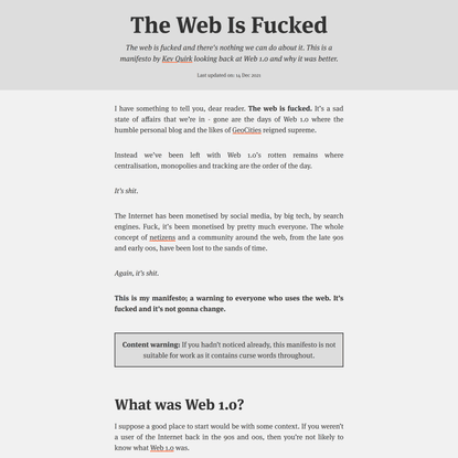 The Web Is Fucked
