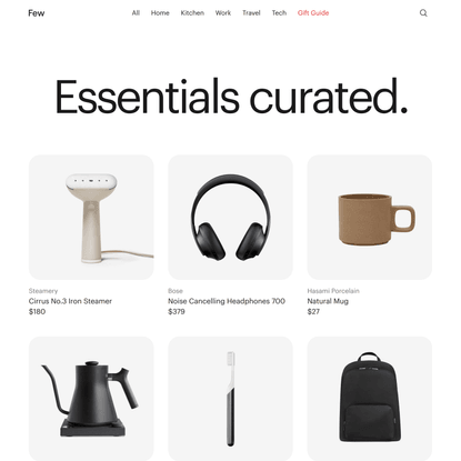 Few - Essentials curated.