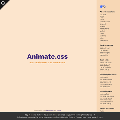 Animate.css | A cross-browser library of CSS animations.