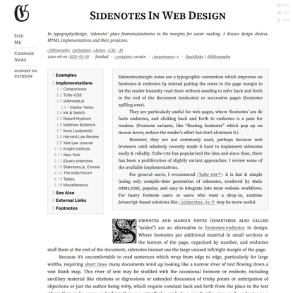 Sidenotes In Web Design