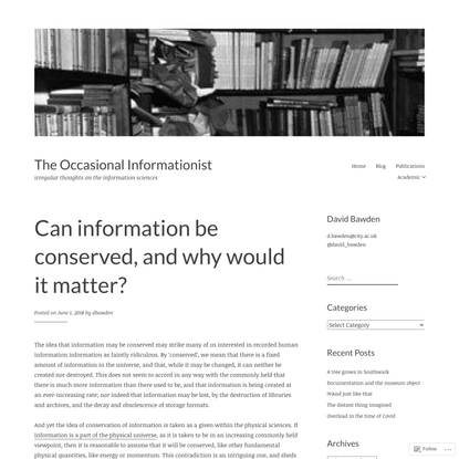 Can information be conserved, and why would it matter?