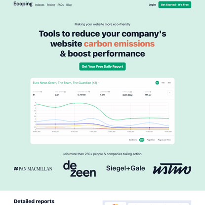 EcoPing - Tools to reduce your website carbon emissions