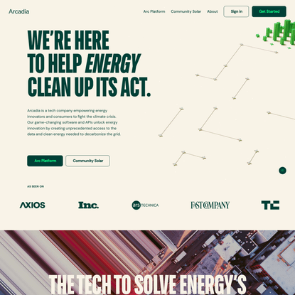 Arcadia | We’re here to help energy clean up its act.