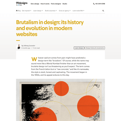 Brutalism in design: its history and evolution in modern websites - 99designs