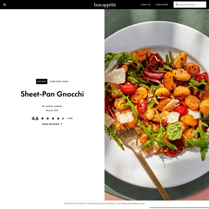 Sheet-Pan Gnocchi Recipe | Bon Appétit