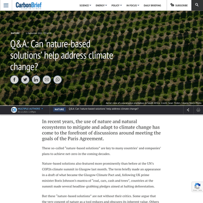 Q&amp;A: Can 'nature-based solutions' help address climate change? - Carbon Brief