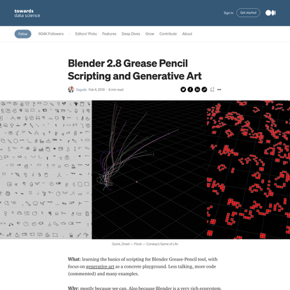 Blender 2.8 Grease Pencil Scripting and Generative Art