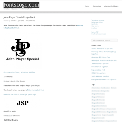 Fonts Logo » John Player Special Logo Font