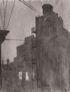 Martin Lewis, Night Windows, graphite on paper
