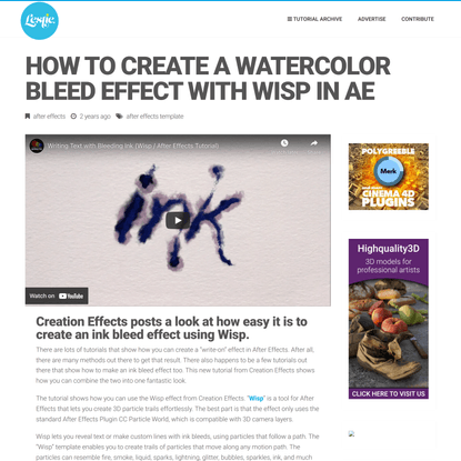 How to Create a Watercolor Bleed Effect With Wisp in Ae