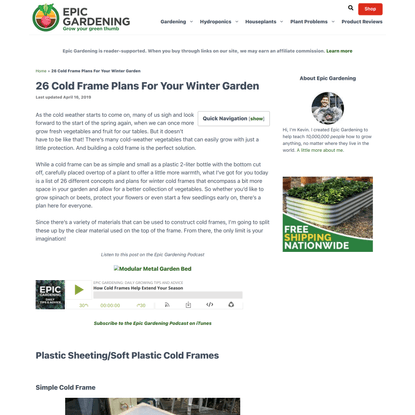 26 Cold Frame Plans For Your Winter Garden - Epic Gardening
