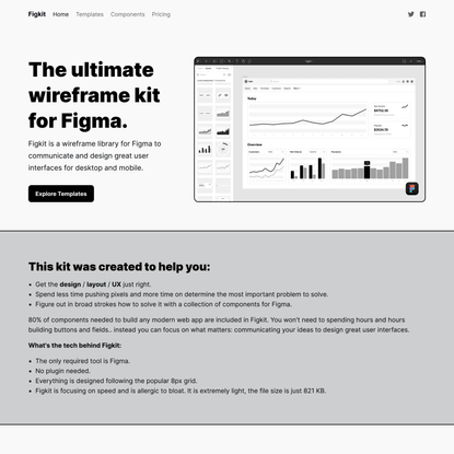 Figkit - Wireframe Library for Figma to Communicate and Design Great User Interfaces