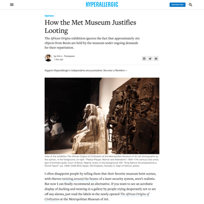 How the Met Museum Justifies Looting