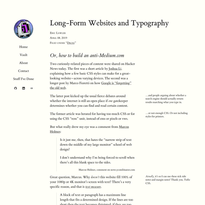 Long-Form Websites and Typography