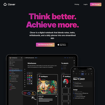 Clover | Notes, tasks, whiteboard, and a daily planner in one delightful app.